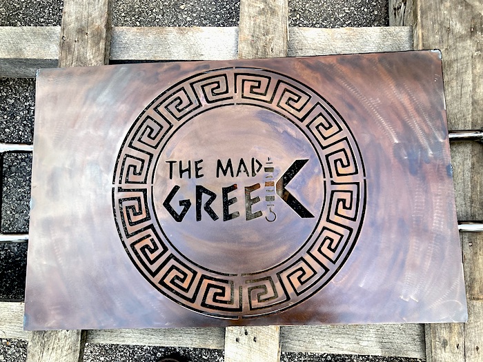 Mad Greek Restaurant Sign